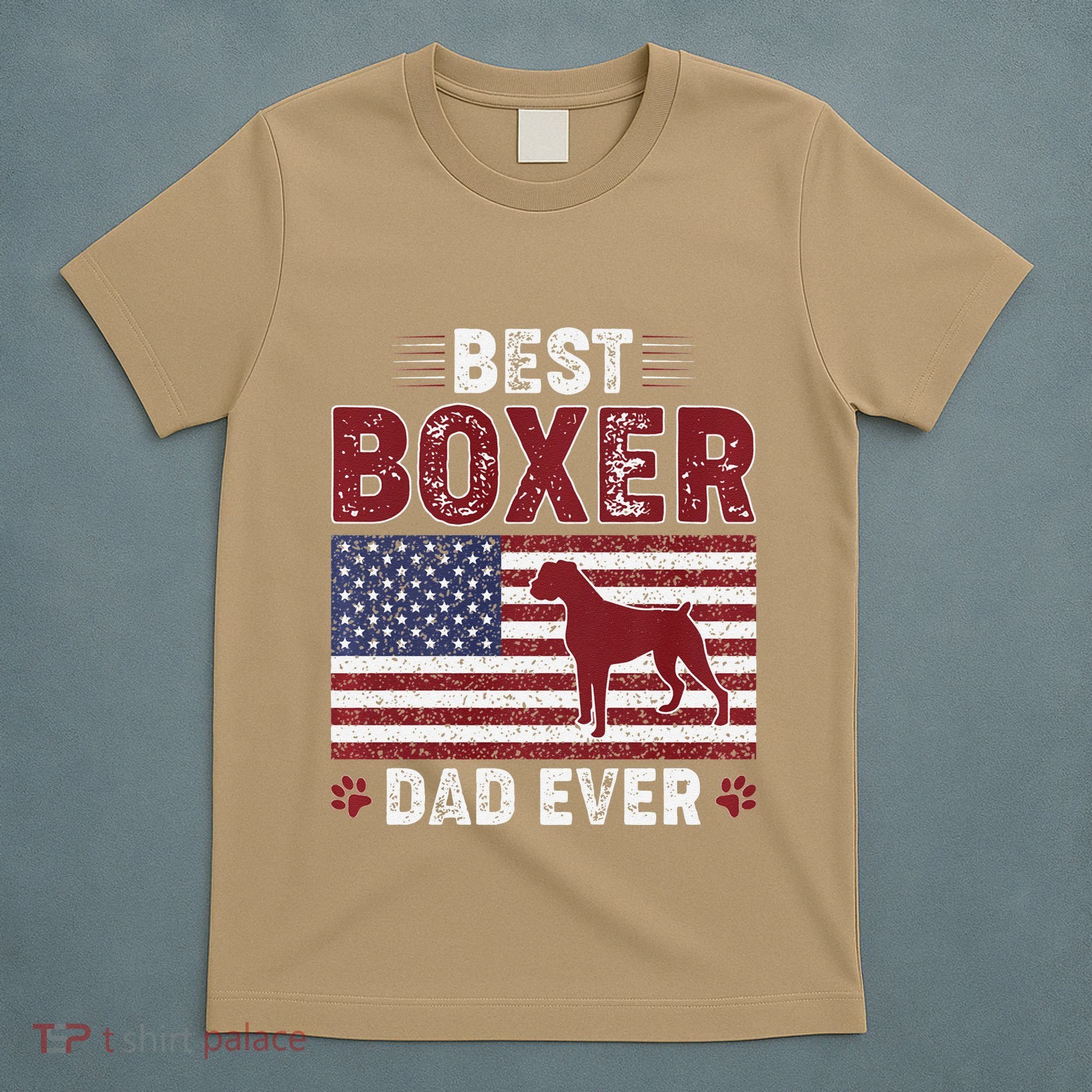 Best Boxer Dad Ever American Flag Dog Dad T-Shirt
