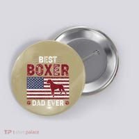 Best Boxer Dad Ever American Flag Dog Dad Button thumb 0