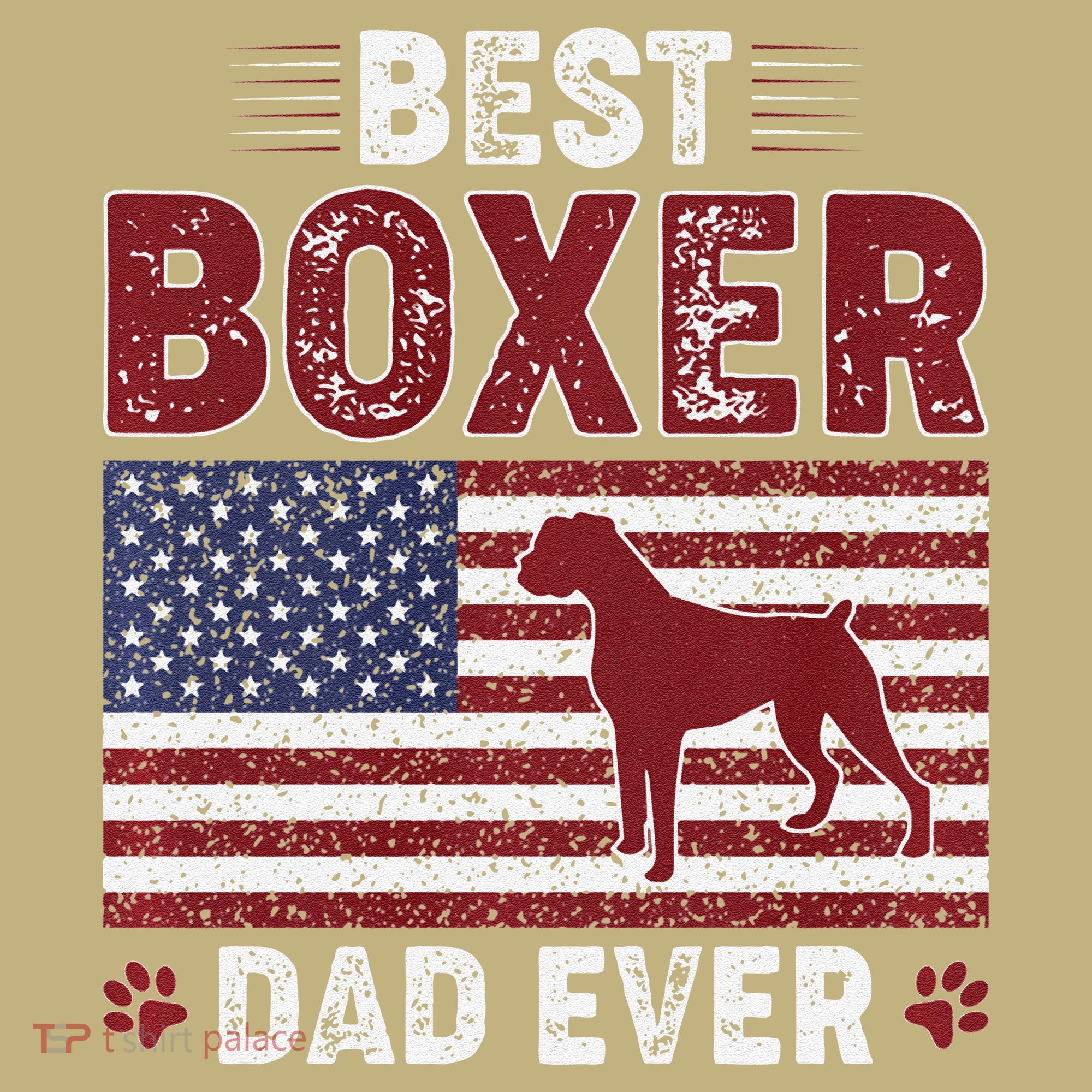 Best Boxer Dad Ever American Flag Dog Dad Polo