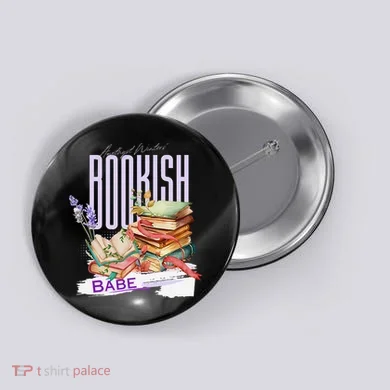 Bookish Babe Dark Romance Merch Funny Button