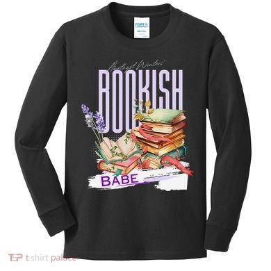 Bookish Babe Dark Romance Merch Funny Kids Long Sleeve Shirt