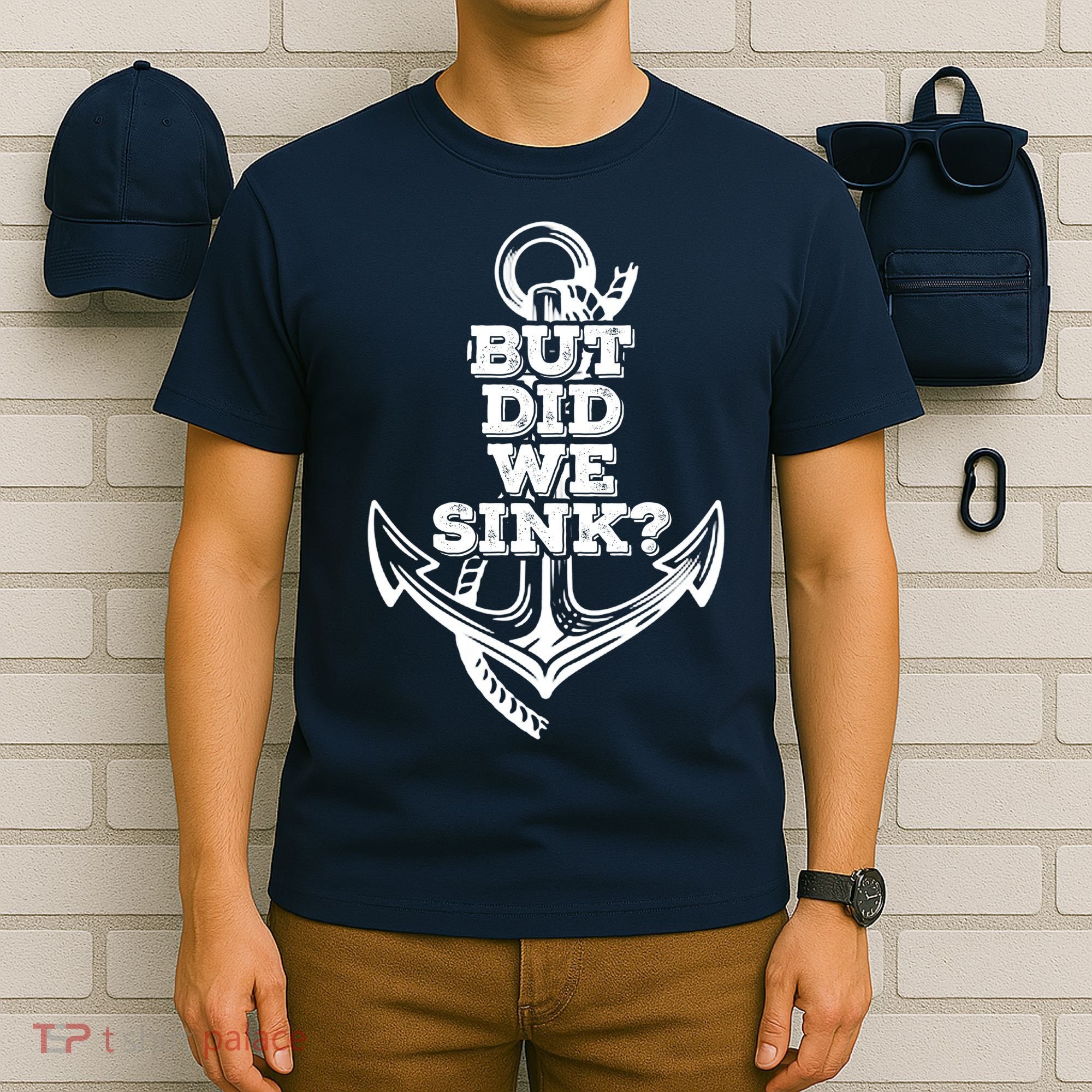 Boating But Did We Sink Flatboat Pontoon Captain Vintage T-Shirt