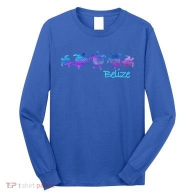 Belize Beach Design / Tribal Turtle Gift Long Sleeve Shirt