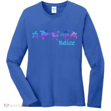 Belize Beach Design / Tribal Turtle Gift Women's Long Sleeve Shirt