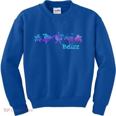 Belize Beach Design / Tribal Turtle Gift Kids Sweatshirt
