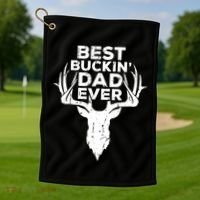 Best Buckin Dad Ever Golf Towel thumb 1
