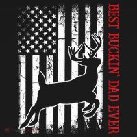 Best Buckin Dad Ever American Flag Deer Hunting Ornament thumb 1