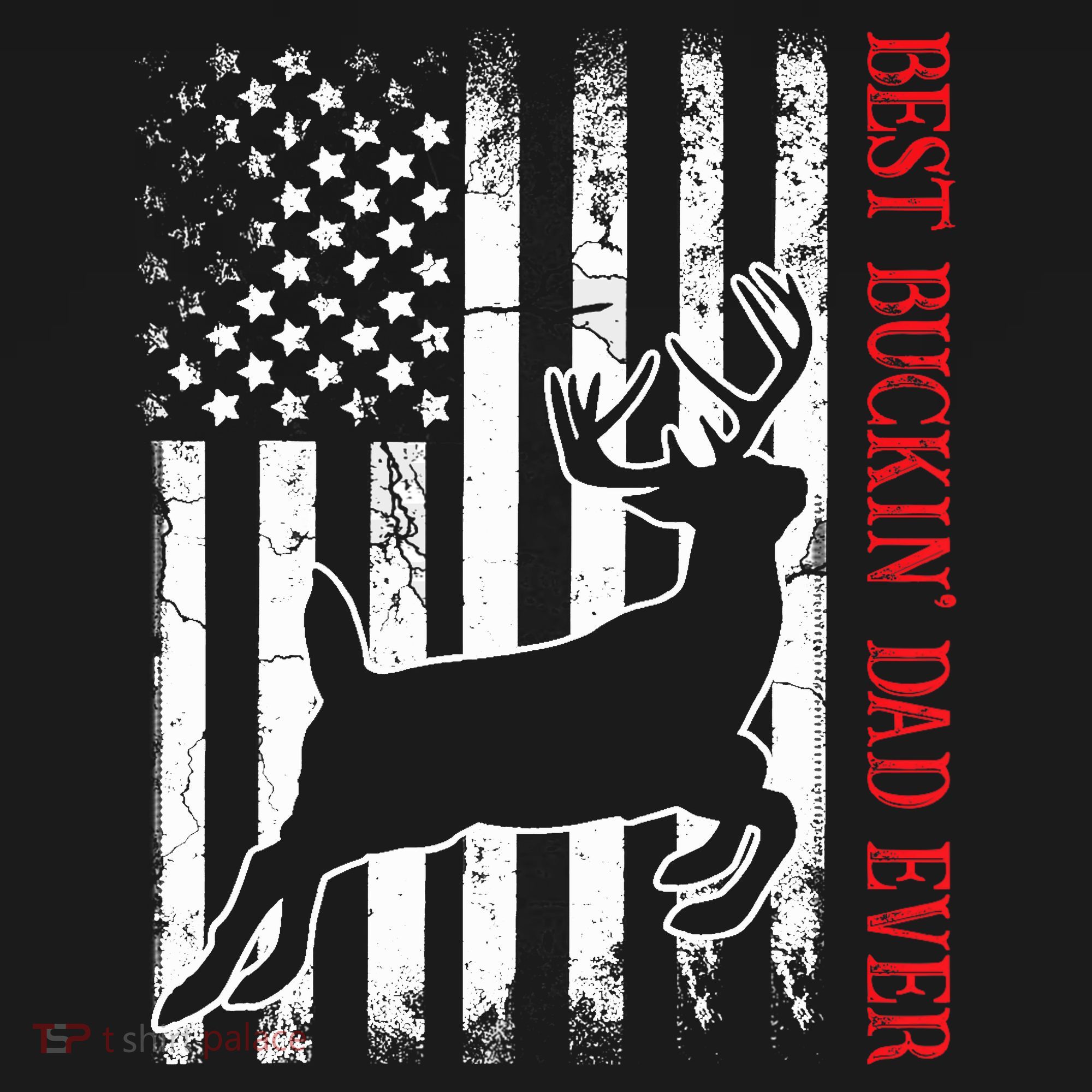 Best Buckin Dad Ever American Flag Deer Hunting Ornament
