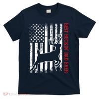 Best Buckin Dad Ever American Flag Deer Hunting T-Shirt thumb 0