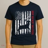 Best Buckin Dad Ever American Flag Deer Hunting T-Shirt thumb 3