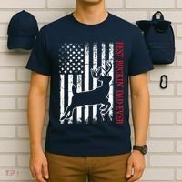 Best Buckin Dad Ever American Flag Deer Hunting T-Shirt thumb 6