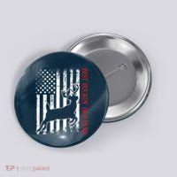 Best Buckin Dad Ever American Flag Deer Hunting Button thumb 0