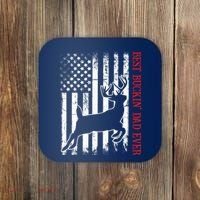 Best Buckin Dad Ever American Flag Deer Hunting Coaster thumb 0