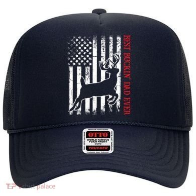 Best Buckin Dad Ever American Flag Deer Hunting Hat