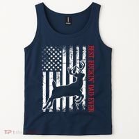 Best Buckin Dad Ever American Flag Deer Hunting Tank Top thumb 2