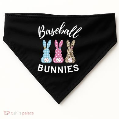 Baseball Bunnies Easter Bunny Mom Funny Gift USA-Made Doggie Bandana