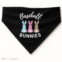 Baseball Bunnies Easter Bunny Mom Funny Gift USA-Made Doggie Bandana thumb 0