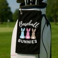 Baseball Bunnies Easter Bunny Mom Funny Gift Golf Towel thumb 2