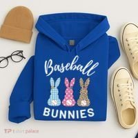 Baseball Bunnies Easter Bunny Mom Funny Gift Hoodie thumb 4