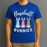 Baseball Bunnies Easter Bunny Mom Funny Gift T-Shirt thumb 3