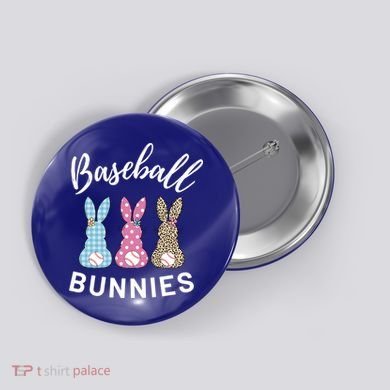 Baseball Bunnies Easter Bunny Mom Funny Gift Button