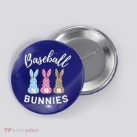 Baseball Bunnies Easter Bunny Mom Funny Gift Button thumb 0
