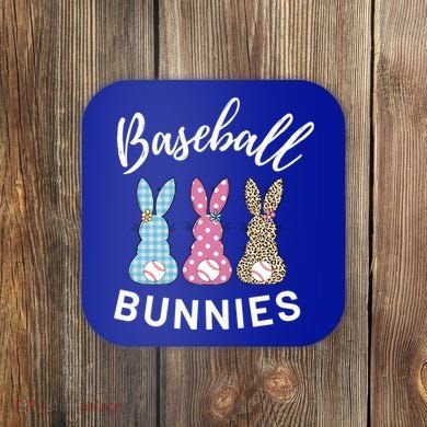 Baseball Bunnies Easter Bunny Mom Funny Gift Coaster