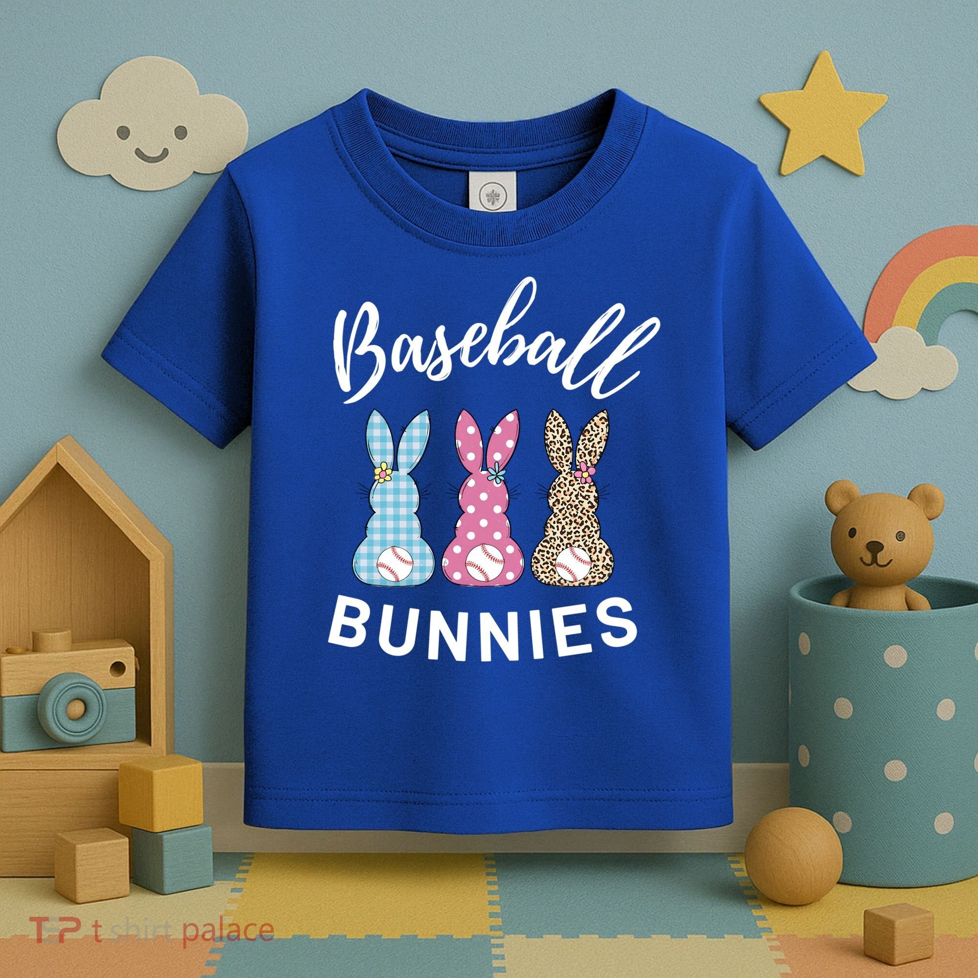 Baseball Bunnies Easter Bunny Mom Funny Gift Toddler T-Shirt