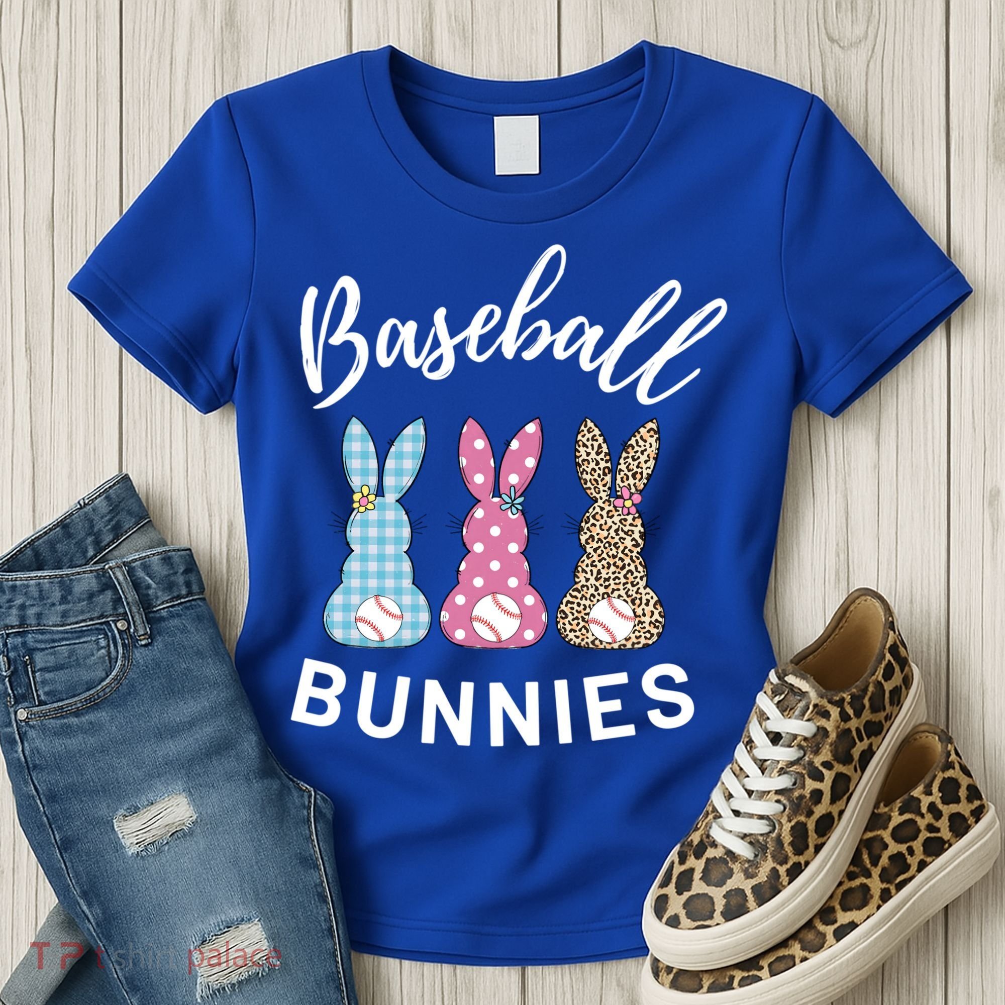 Baseball Bunnies Easter Bunny Mom Funny Gift Women's T-Shirt