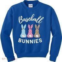 Baseball Bunnies Easter Bunny Mom Funny Gift Kids Sweatshirt thumb 0