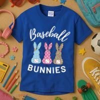 Baseball Bunnies Easter Bunny Mom Funny Gift Kids T-Shirt thumb 3