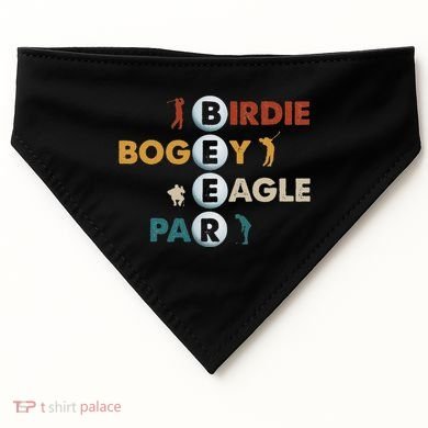 Birdie Bogey Eagle Par Beer Funny Golf Golfing Golfer Gift USA-Made Doggie Bandana
