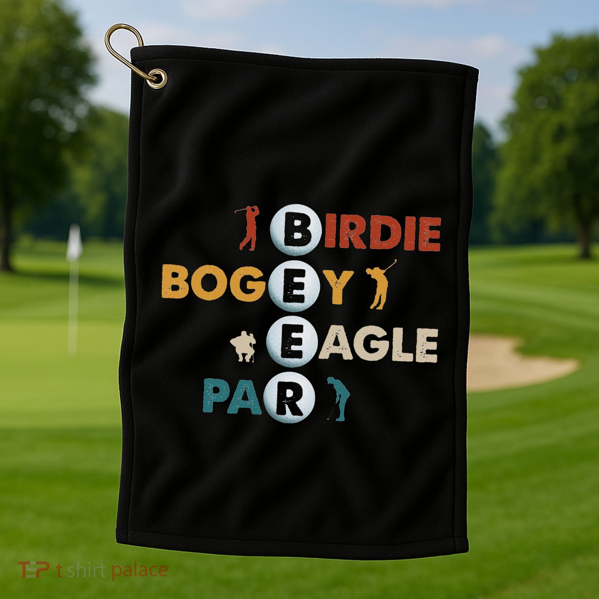 Birdie Bogey Eagle Par Beer Funny Golf Golfing Golfer Gift Golf Towel