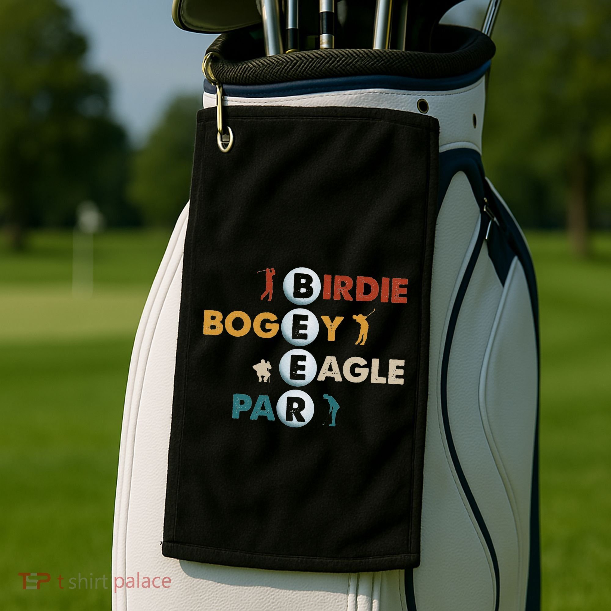 Birdie Bogey Eagle Par Beer Funny Golf Golfing Golfer Gift Golf Towel