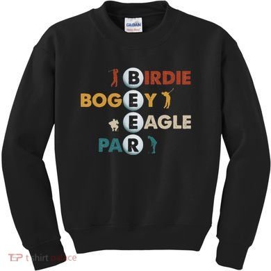 Birdie Bogey Eagle Par Beer Funny Golf Golfing Golfer Gift Kids Sweatshirt