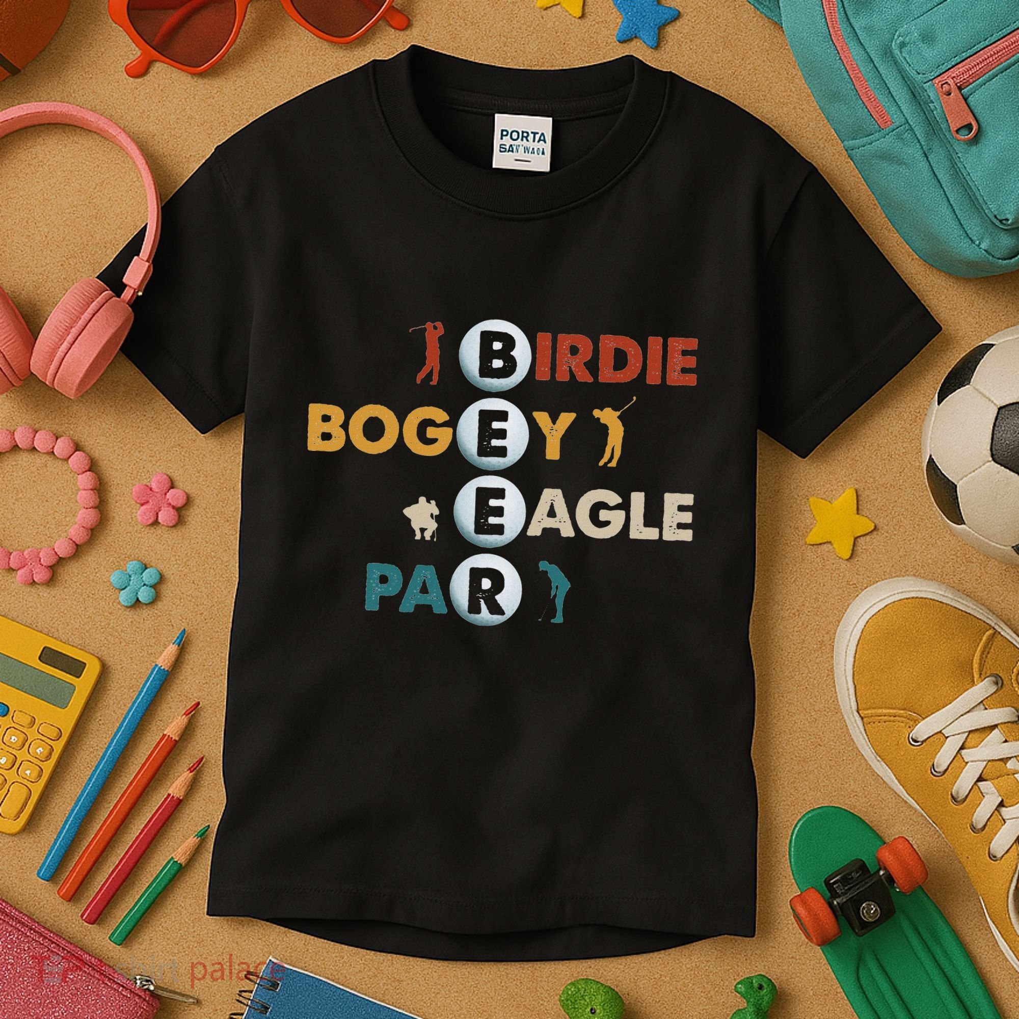 Birdie Bogey Eagle Par Beer Funny Golf Golfing Golfer Gift Kids T-Shirt