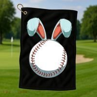 Baseball Bunny Easter Holiday Sport Lover Golf Towel thumb 1