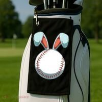 Baseball Bunny Easter Holiday Sport Lover Golf Towel thumb 2