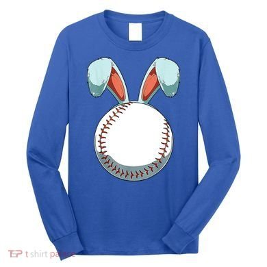 Baseball Bunny Easter Holiday Sport Lover Long Sleeve Shirt