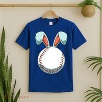 Baseball Bunny Easter Holiday Sport Lover T-Shirt thumb 2