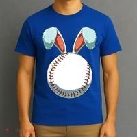 Baseball Bunny Easter Holiday Sport Lover T-Shirt thumb 3