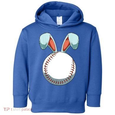 Baseball Bunny Easter Holiday Sport Lover Toddler Hoodie