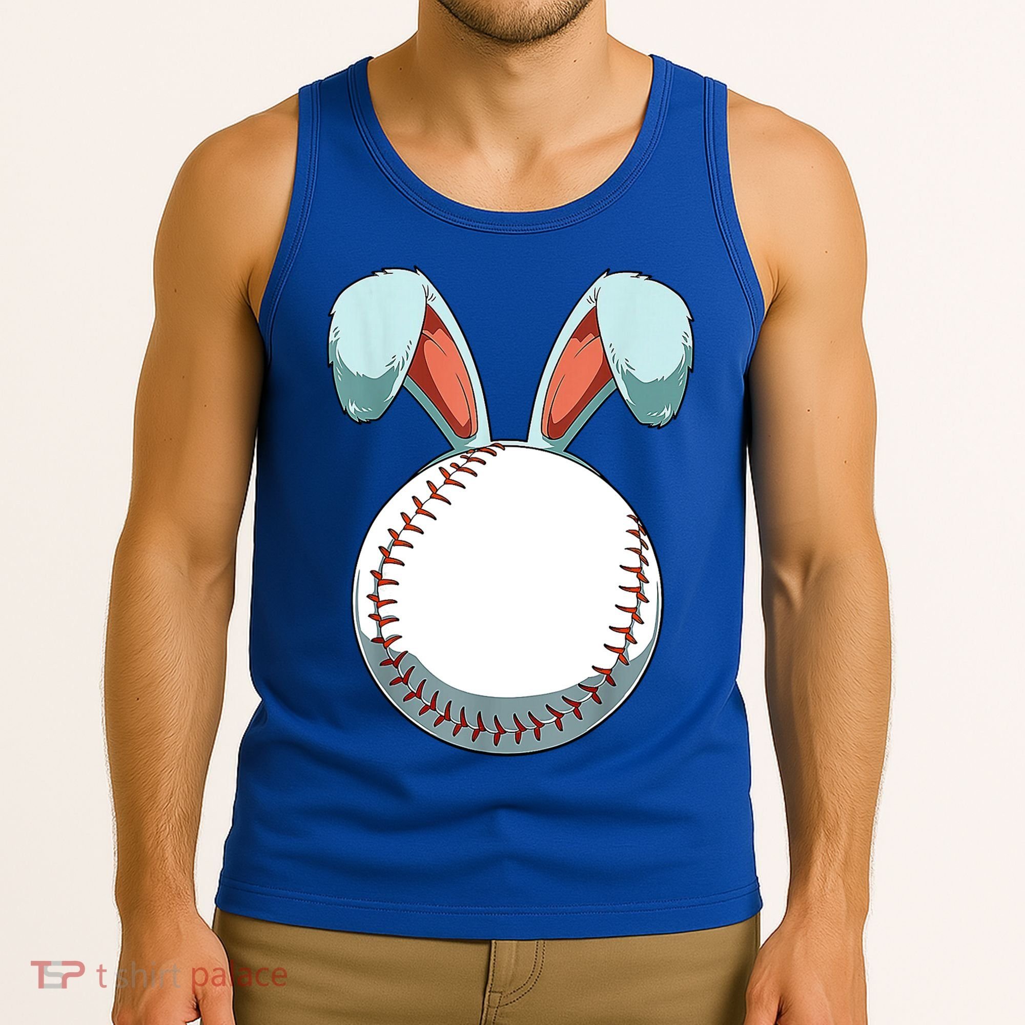 Baseball Bunny Easter Holiday Sport Lover Tank Top