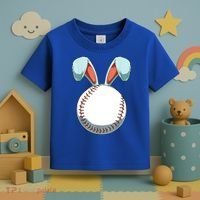 Baseball Bunny Easter Holiday Sport Lover Toddler T-Shirt thumb 3