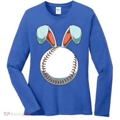 Baseball Bunny Easter Holiday Sport Lover Women's Long Sleeve Shirt