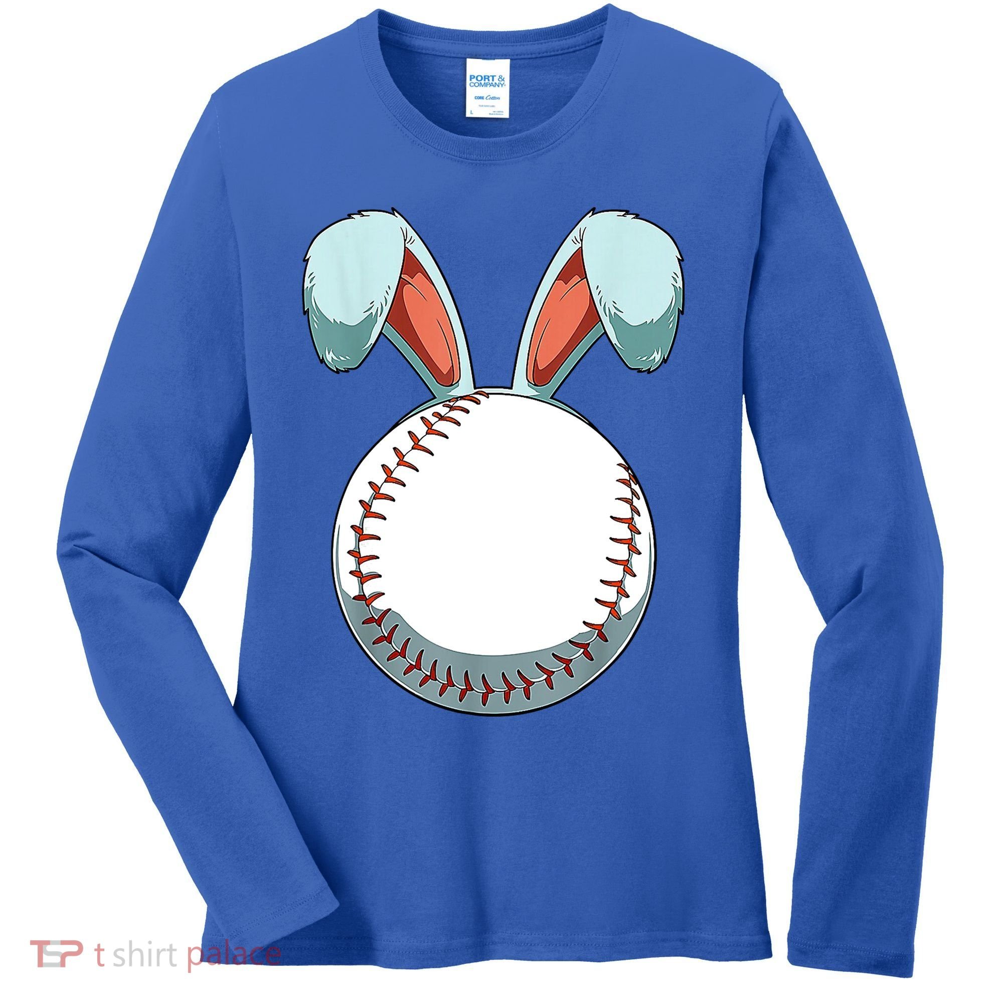 Baseball Bunny Easter Holiday Sport Lover Women's Long Sleeve Shirt