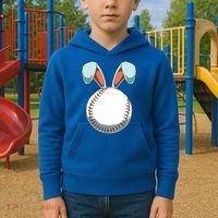 Baseball Bunny Easter Holiday Sport Lover Kids Hoodie thumb 2