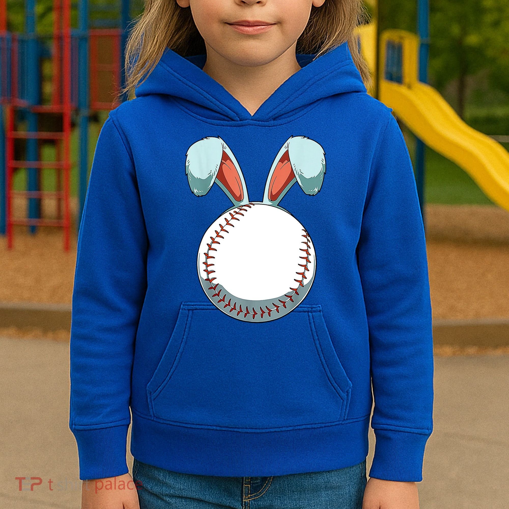 Baseball Bunny Easter Holiday Sport Lover Kids Hoodie