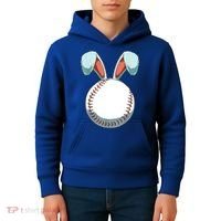 Baseball Bunny Easter Holiday Sport Lover Kids Hoodie thumb 4