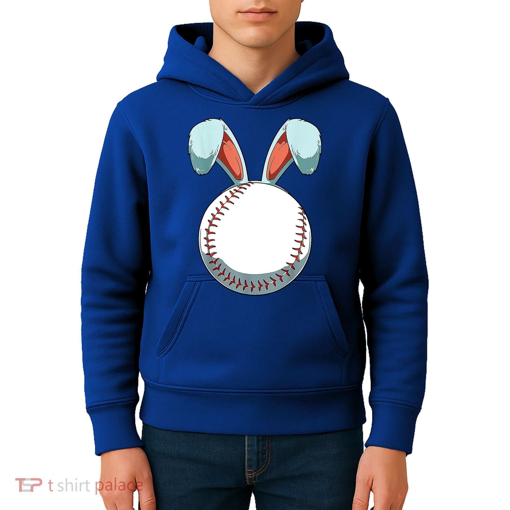 Baseball Bunny Easter Holiday Sport Lover Kids Hoodie
